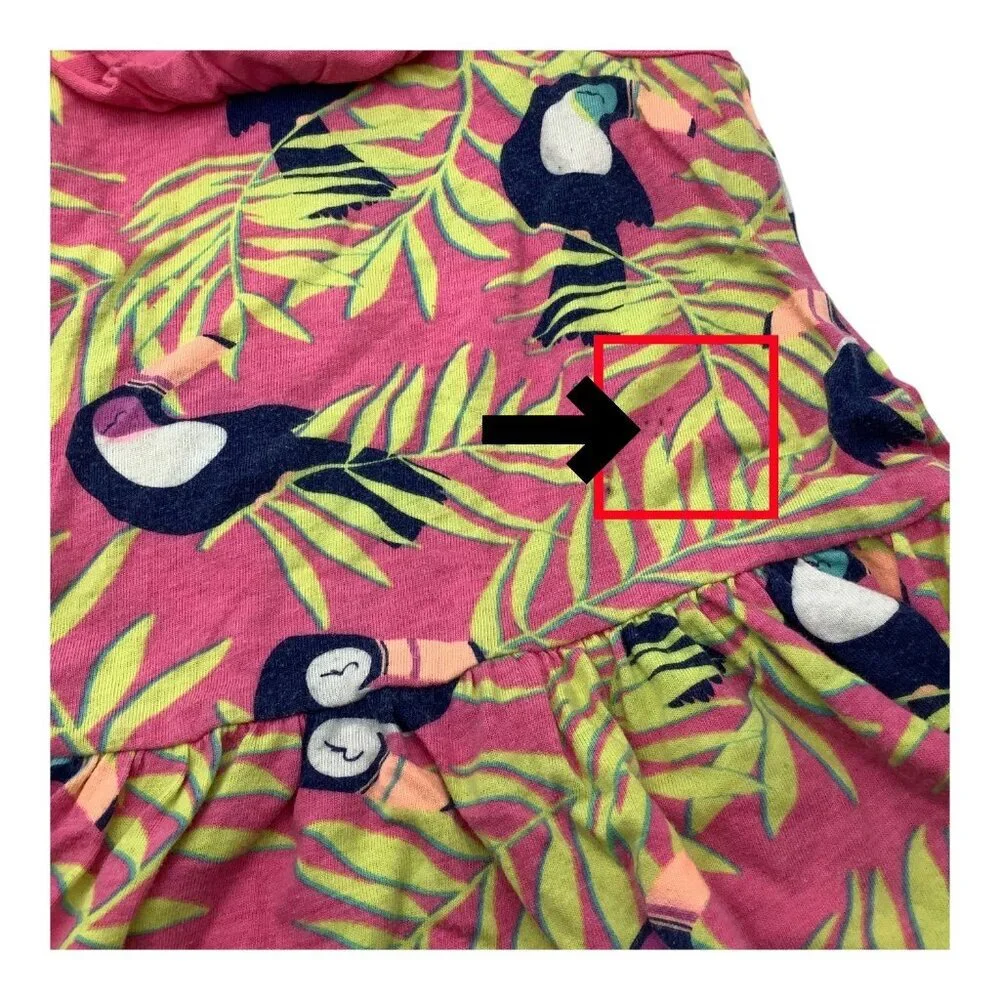 Lot‎ Of 2 Okie Dokie Baby Girl Tropical Print Dresses Size 6M & 9M Multicolor